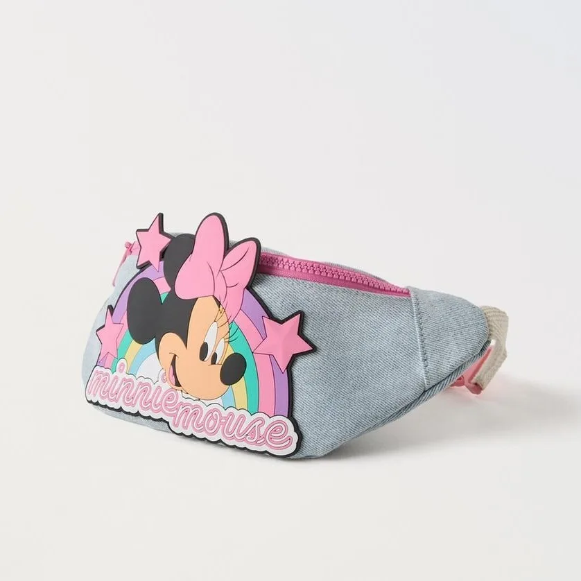 Disney-Sacs de poitrine Minnie Mouse Cartoon pour enfants, poupées en peluche, sac audibag mignon pour garçons, nouveau