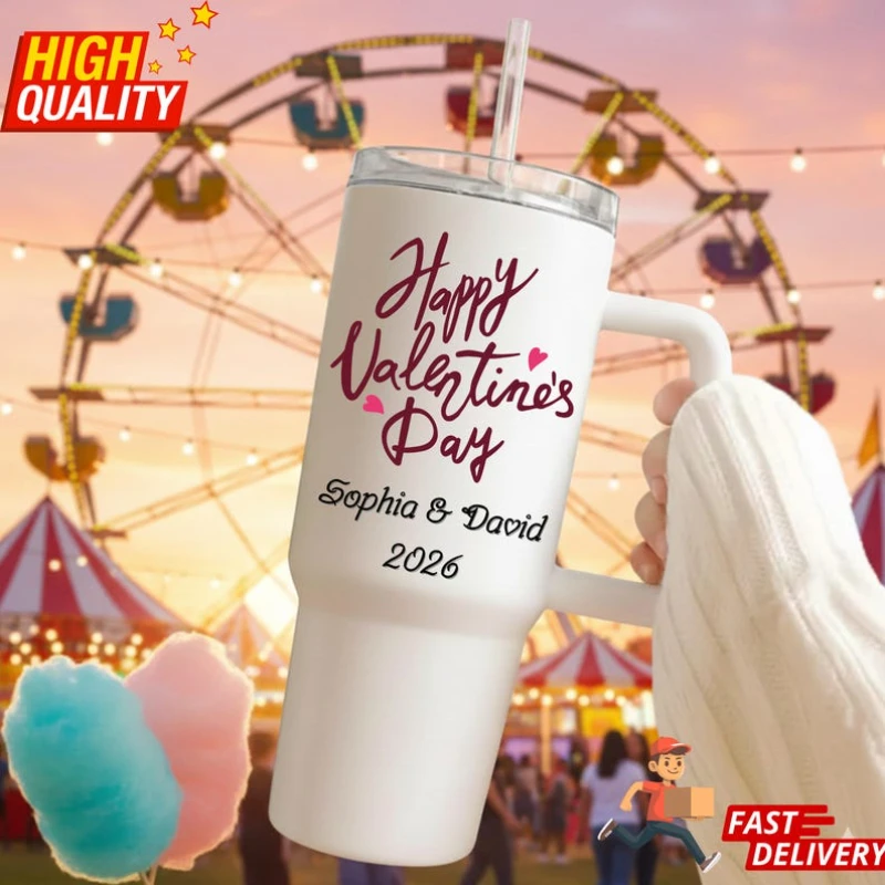 Personalized 40oz Tumbler Custom Logo Anniversary Map Gift Couple Travel Cup Birthday Gift Business Gift Bulk Cup Set Valentine