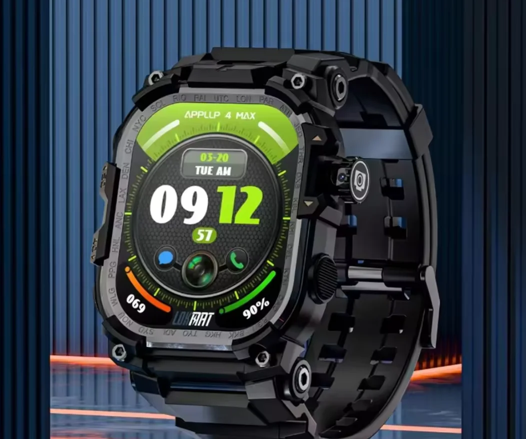 LOKMAT 4G SIM Card Android Watch Phone APPLLP 7 MAX 2.06 Square Big Screen Wifi Smartwatches Dual Camera Flashlight Gaming Watch