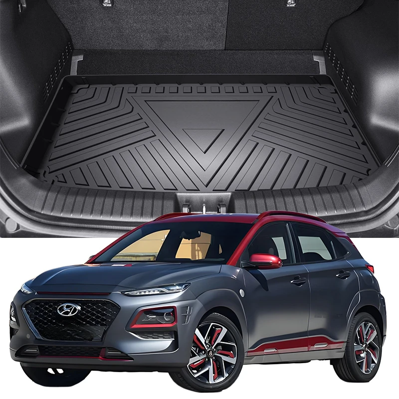 Upgrade TPE Car Rear Trunk Mats Storage Pads Cargo Tray Dustproof Waterproof Protecion Cushion For Hyundai ENCINO Kona 2018-2024