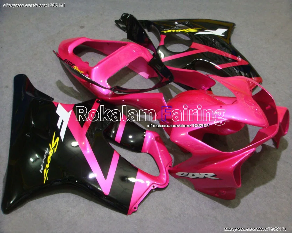 

For Honda CBR600 F4i 2001 2002 2003 ABS Body Kit CBR 600 F4i 01-03 Pink Black Motorcycle Fairing (Injection molding)