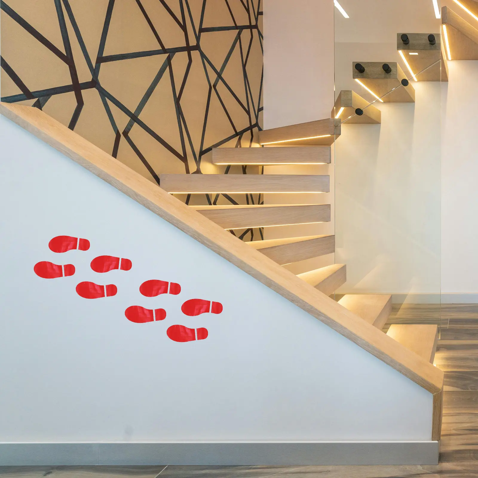 10Pairs Footprint Decoration Stickers Creative Shoe Floor Decals for Classroom Hallway Office Pathway Footprint Self-Adhesive