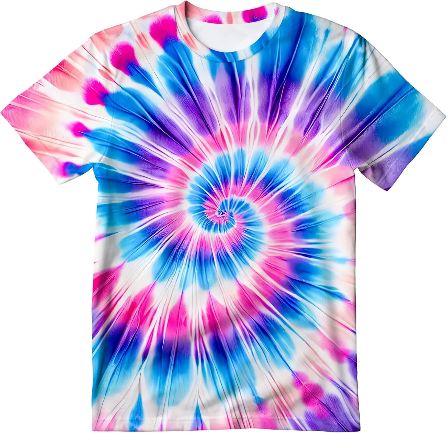 New Funny 3D Neon T Shirt Psychedelic Gradient Color Tie-dye Printed Street T-shirt Men And Women Fashion Short Sleeve Tops