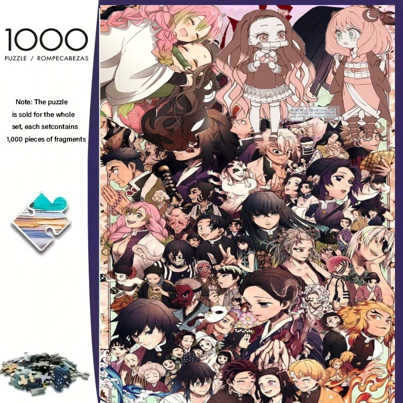 

1000 PCS Puzzles for Adults ,Demon Slayer Anime Jigsaw Puzzles Educational Games Colorful Puzzles Gifts Home Decor