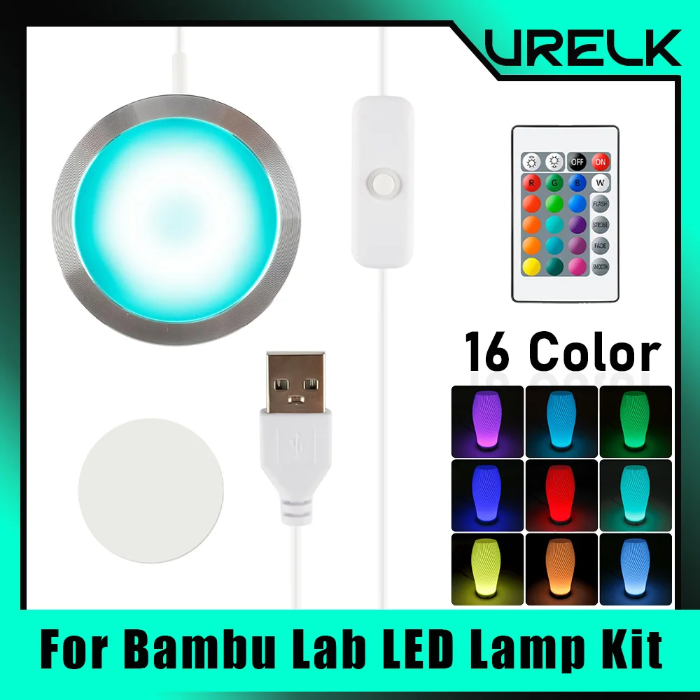 

URELK For Bambu Lab Adjustable Led Lamp Kit 001 DIY Model Bambulab Led Light Parts 3d printer accessories