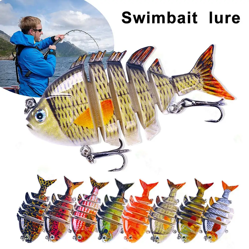 

New 6 Segment Multi Jointed Panfish Swimbaits Topwater Lure Fishing Bass Accessories Hard Saltwater 8cm Lures 15g Crankbait I1J4