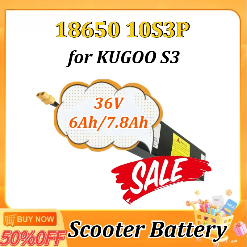 

36V 6Ah/7.8Ah for KUGOO S1 S2 S3 18650 10S3P for Electric Scooter Battery for Lithium-Ion Battery Convenient and Fast Simple