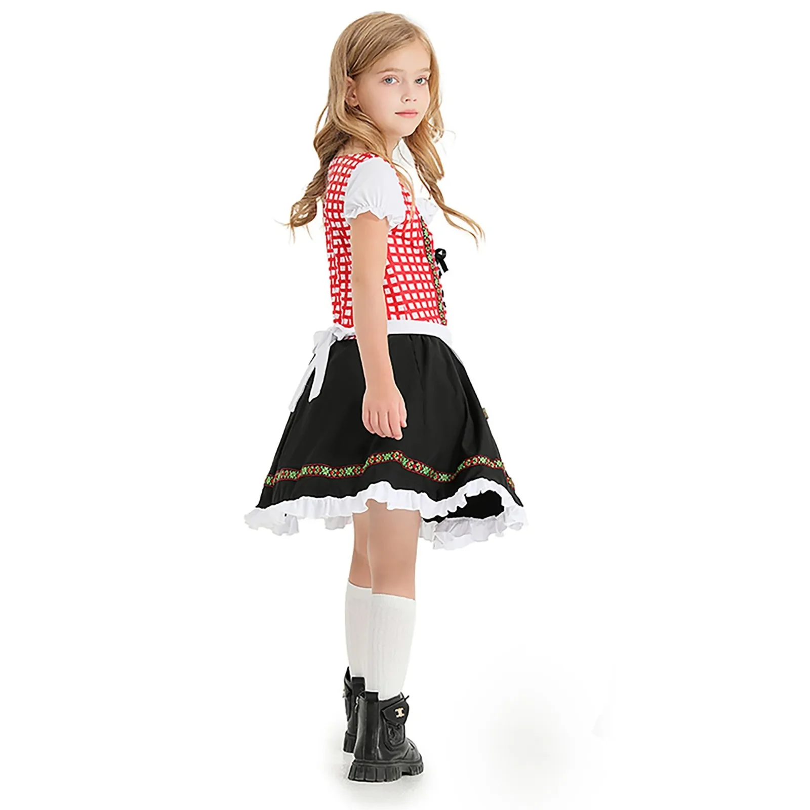 Oktoberfest Beer Kid Girls Costume Traditional German Fraulein Bavarian Dirndl Dress Child Dress For Girl