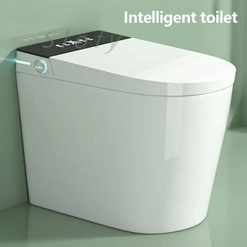 

Short Multifunctionall Elongated Smart Toilet Built-in Bidet Water Tank No Water Pressure Limit LED Display Foot Sensing Toilet