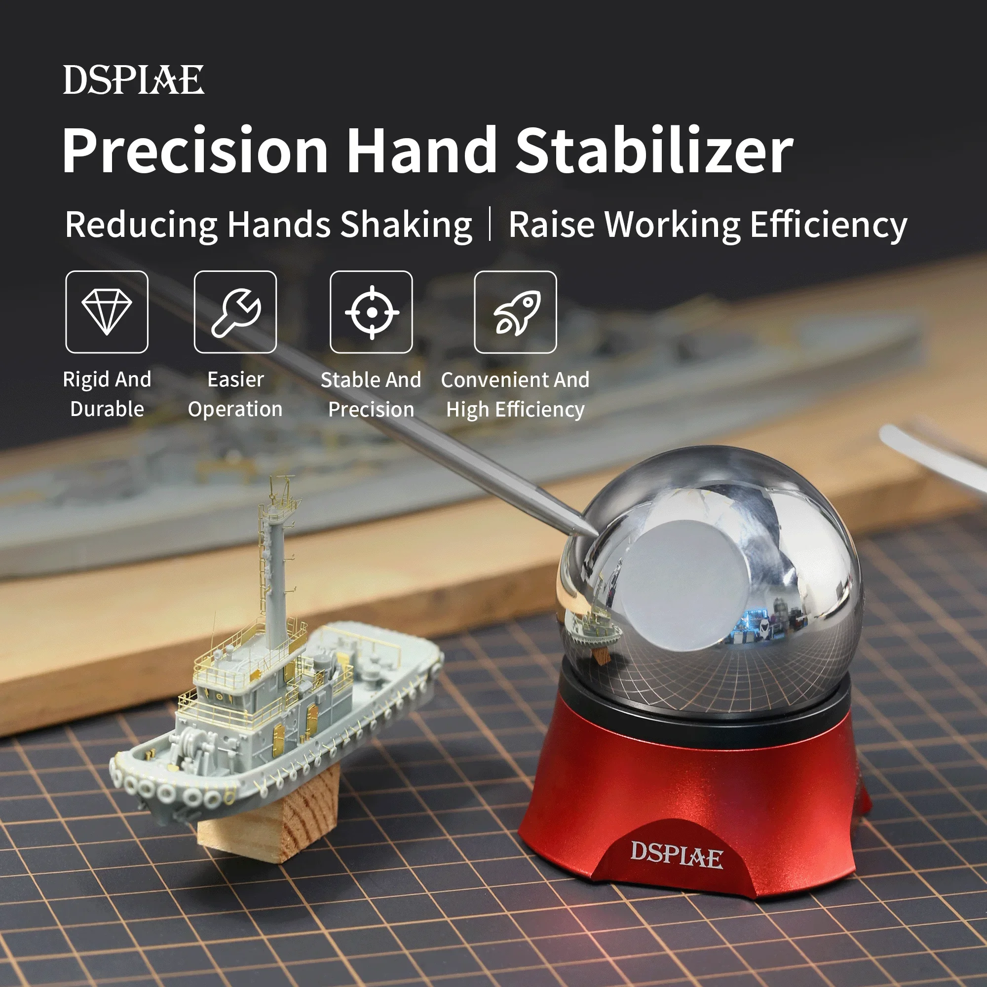 

DSPIAE AT-HS Precision Hand Stabilizer Aid Model Tool Anti-shake Polished for Gundam Military Model Hobby Tool DIY