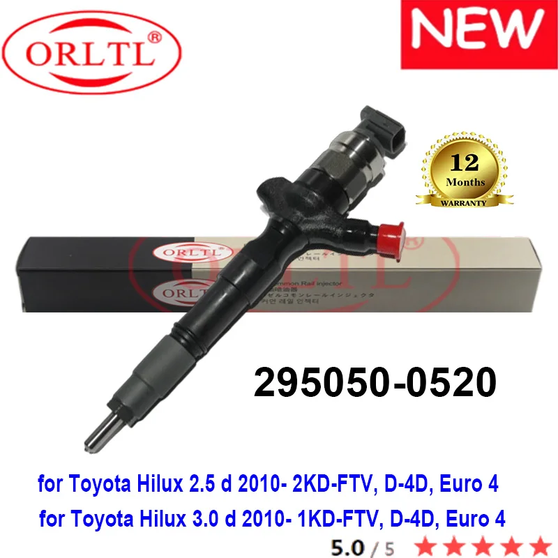 

ORLTL Лидер продаж 295050-0520 подлинный топливный инжектор 2950500520 DCRI300520 295050 0520 для Toyota Hilux 1KD 2KD 2,5 d 3.0D