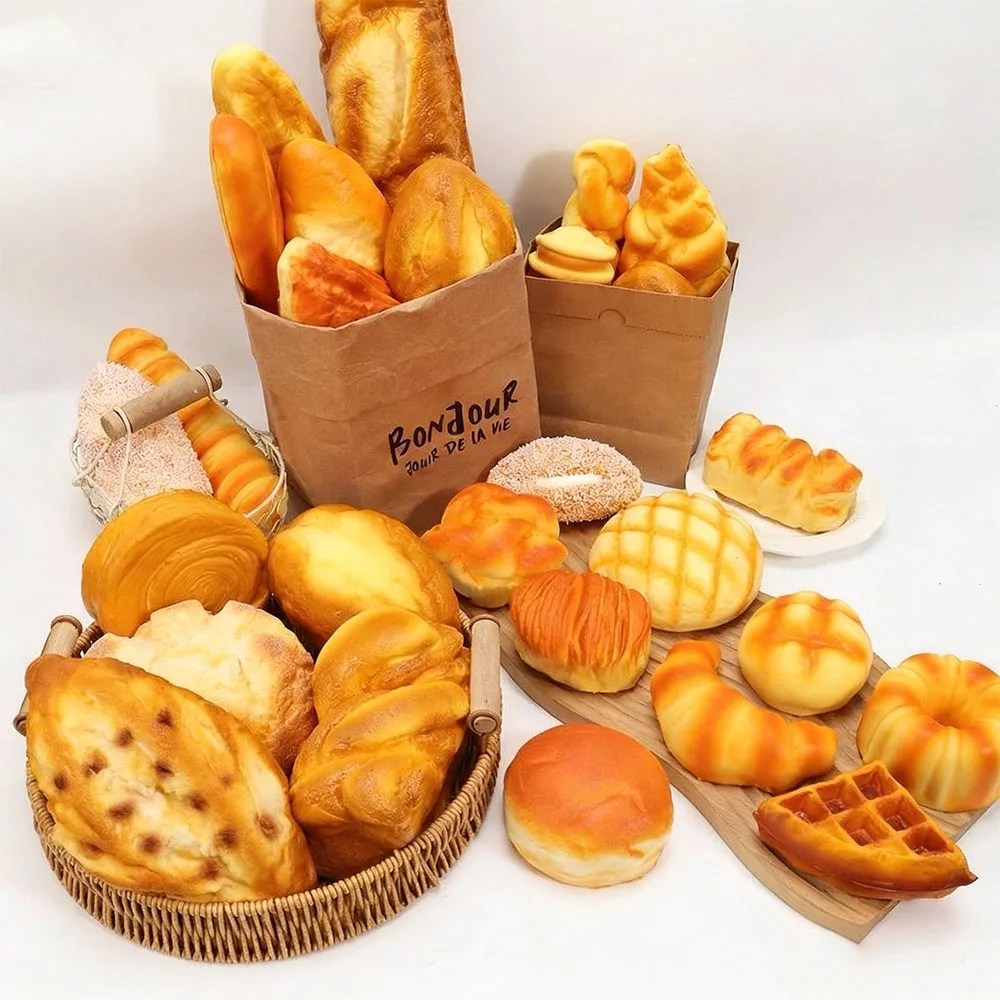 1pcs Slow Rebound Simulation Bread Series Model Food Photography Props Feel Wet And Soft Pinch Toys Home Decoration Ornaments