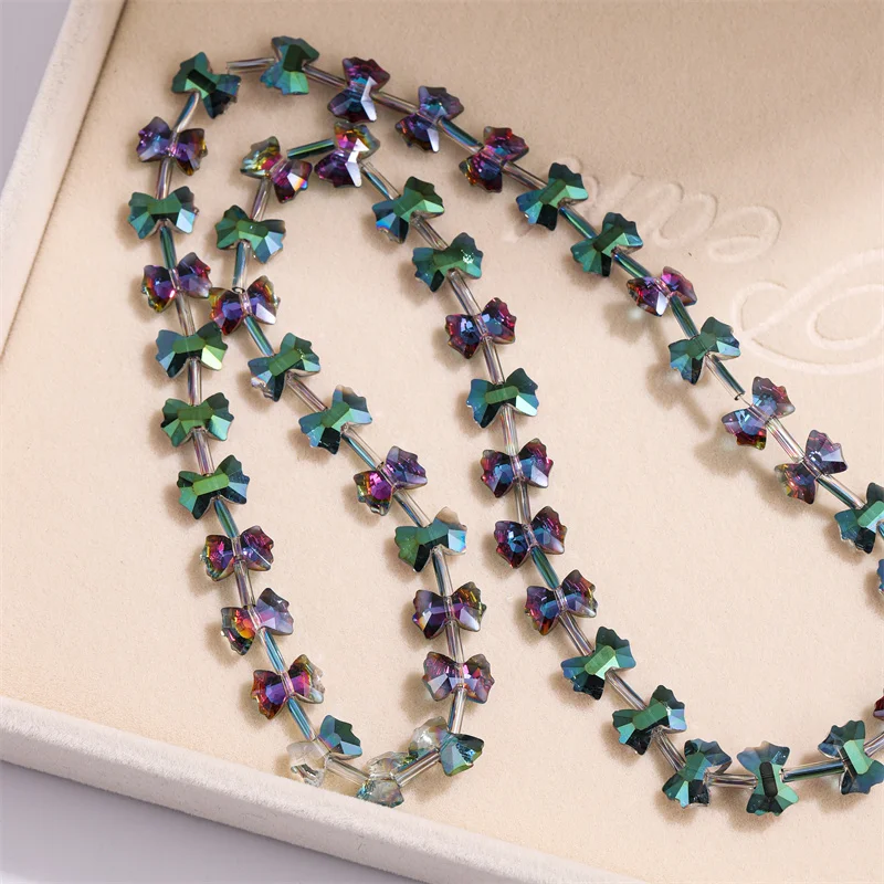 7x10mm High Quality Princess Bowknot Crystal Glass Beads Shiny Color Spacer Beads for Jewelry Making DIY Charm Earring Bracelet