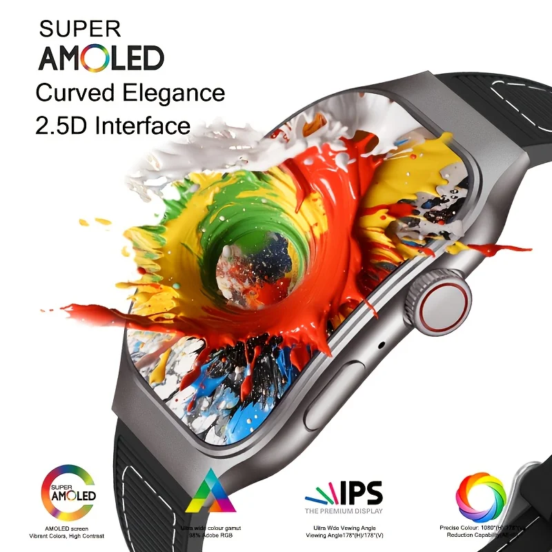 

LAXASFIT New Curved Screen Women's Smart Watch 2.01'' AMOLED HD Touch Screen Bluetooth 5.3 Voice Call Men's Fitness Smart Watch