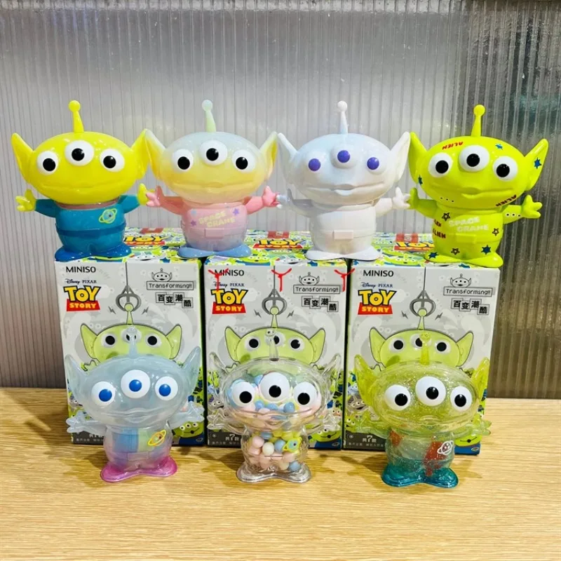 MINISO famous and excellent Disney Pixar Alien cute ever-changing cool theme hand-made blind box ornaments