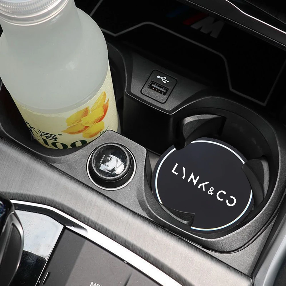 2Pcs Car Coaster Water Cup Bottle Holder Anti-slip Pad Mat Silica Gel For Lynk & co 01 05 03 09 02 04 06 07 08 Lynk&co