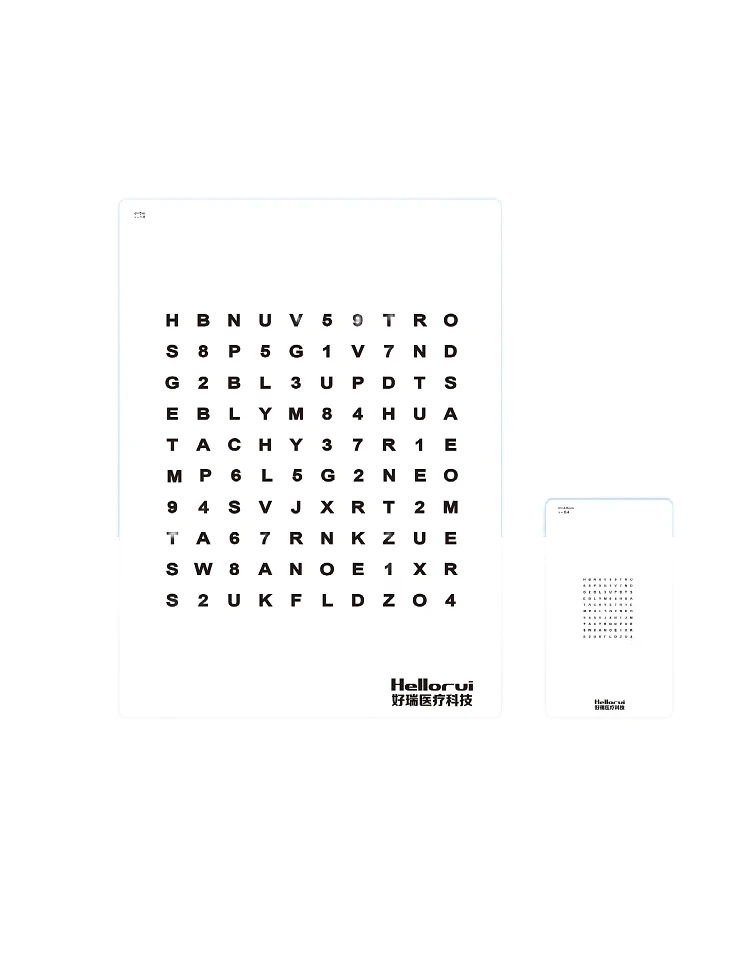 Accommodative Rock Chart Letters Numbers Cards Vision Training Products