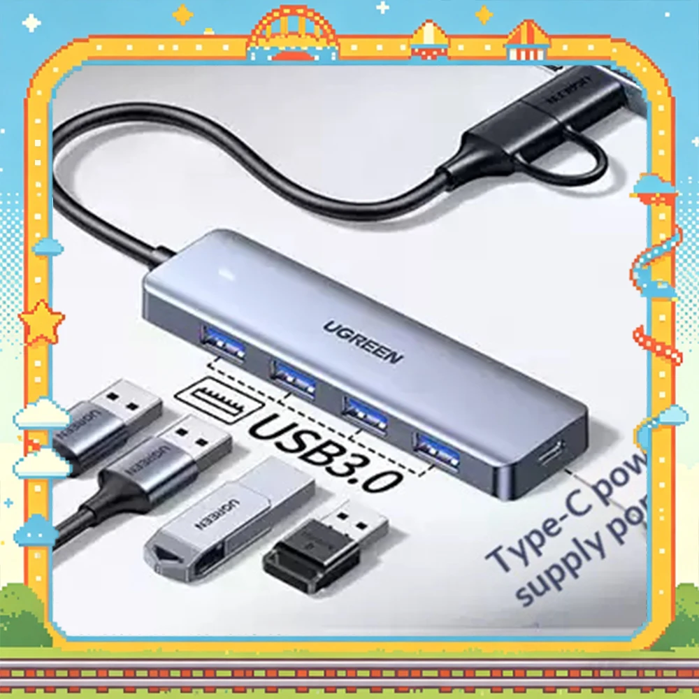 UGREEN 65757 Expansion Dock Laptop Docking Stations,Splitter External Type‑C Powered Hub Adapter Multi‑Function Converter