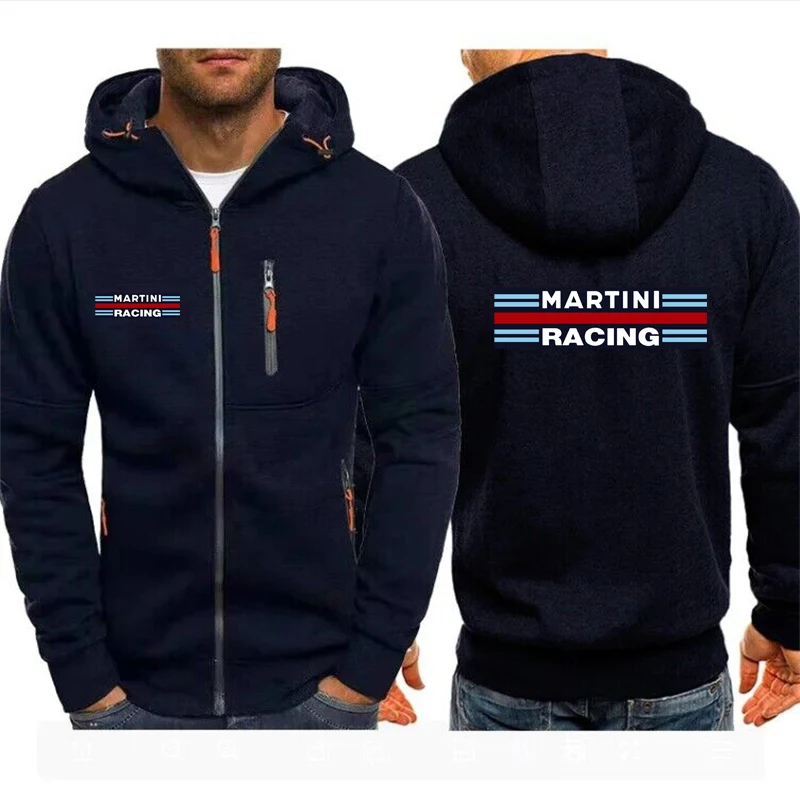 Hoodies Men Jacket Martini Racing Print Casual HipHop Harajuku Hooded Sweatshirts Mens Zipper Jacket Man Hoody Clothing