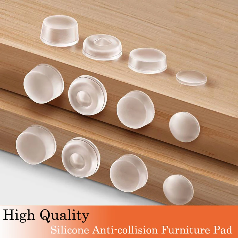 50-100pcs Self-Adhesive Soft Silicone Furniture Pad Cushion Cabinet Bumpers Transparent Grain Mute Sticker Door Handle Feet Pads