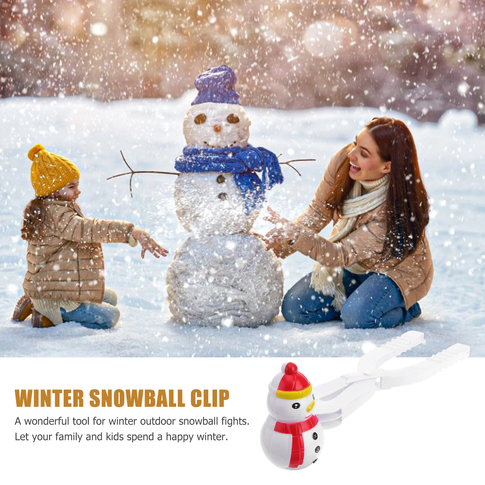 2 PCS Snow Baller Kids Winter Toys Santa Snowball Maker Scooper Snowman Clip Outdoor Take Bath Child