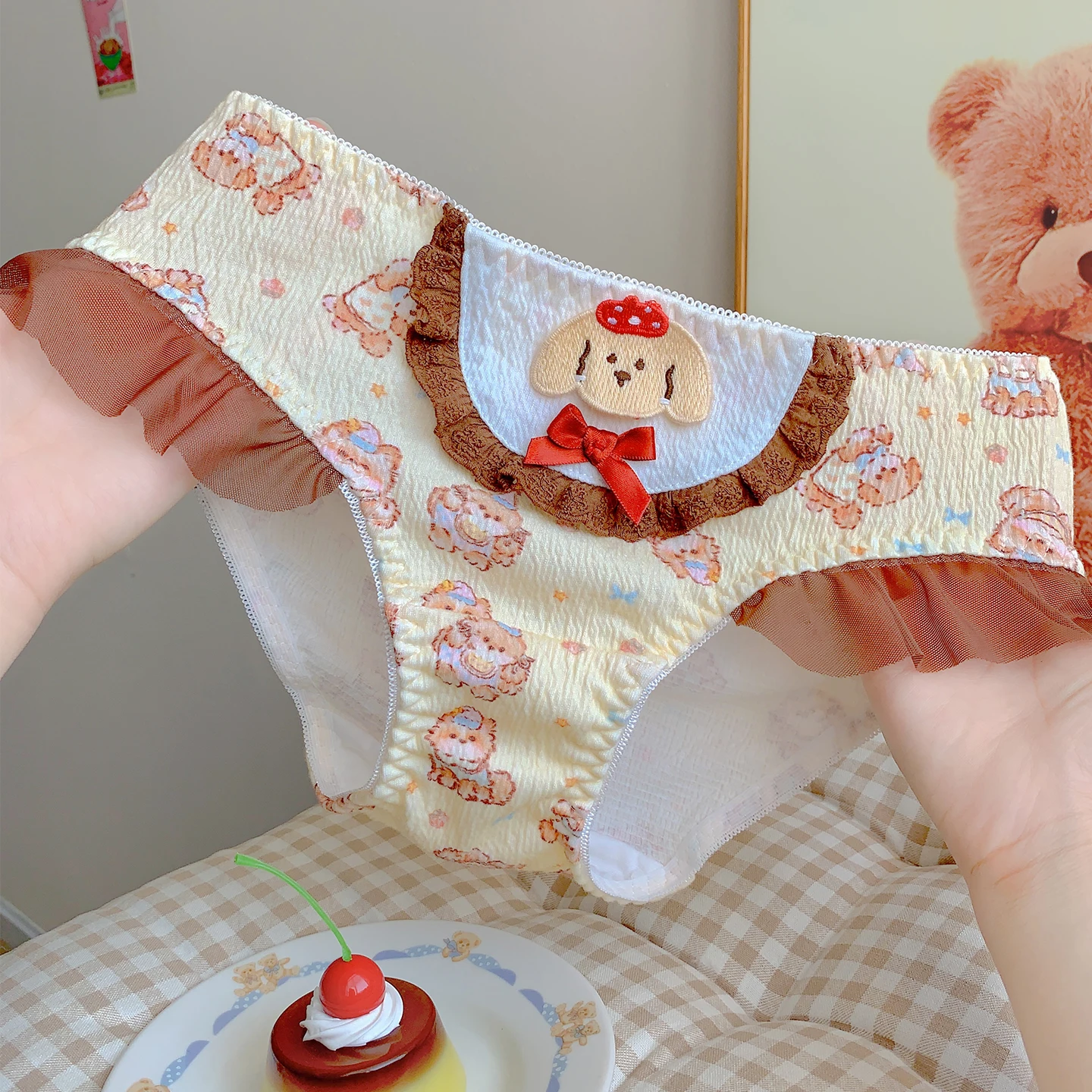 

Милые трусики в стиле Лолиты для девочек, милое японское нижнее белье с героями мультфильмов для девочек, треугольные брюки, новинка 2025 года, стиль