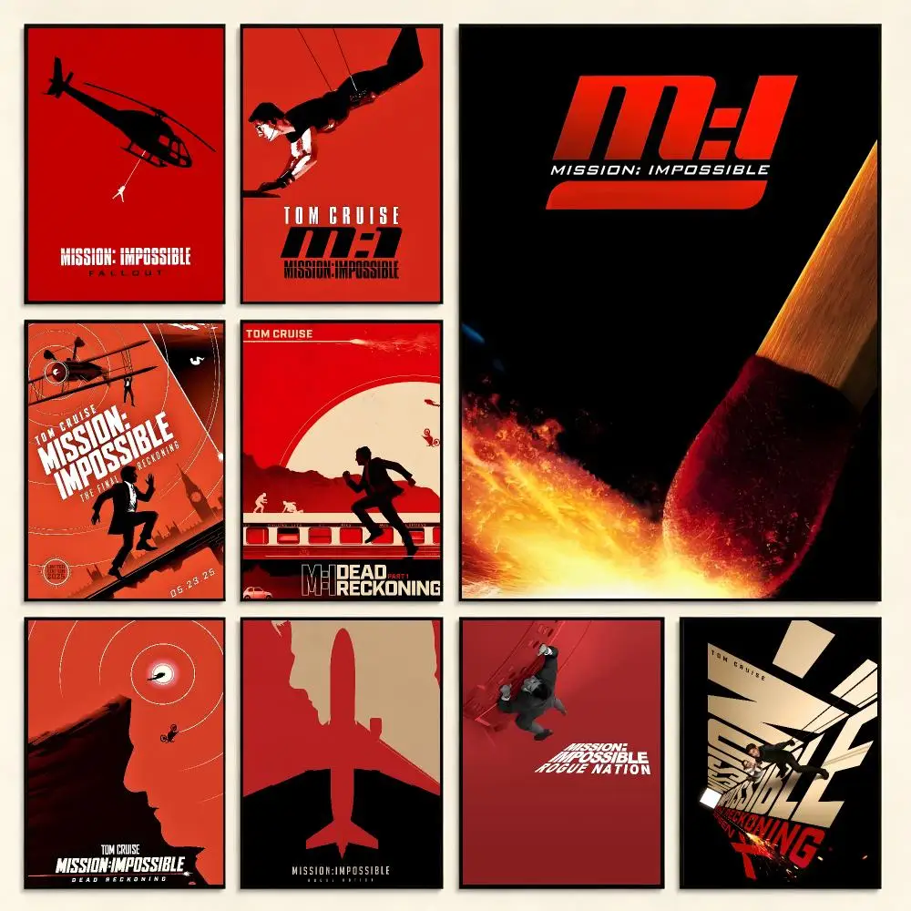 Thrilling M-Mission Impossible Poster Digital Solvent Print Waterproof PP Fade-Resistant Wall Art Room Decor Gift