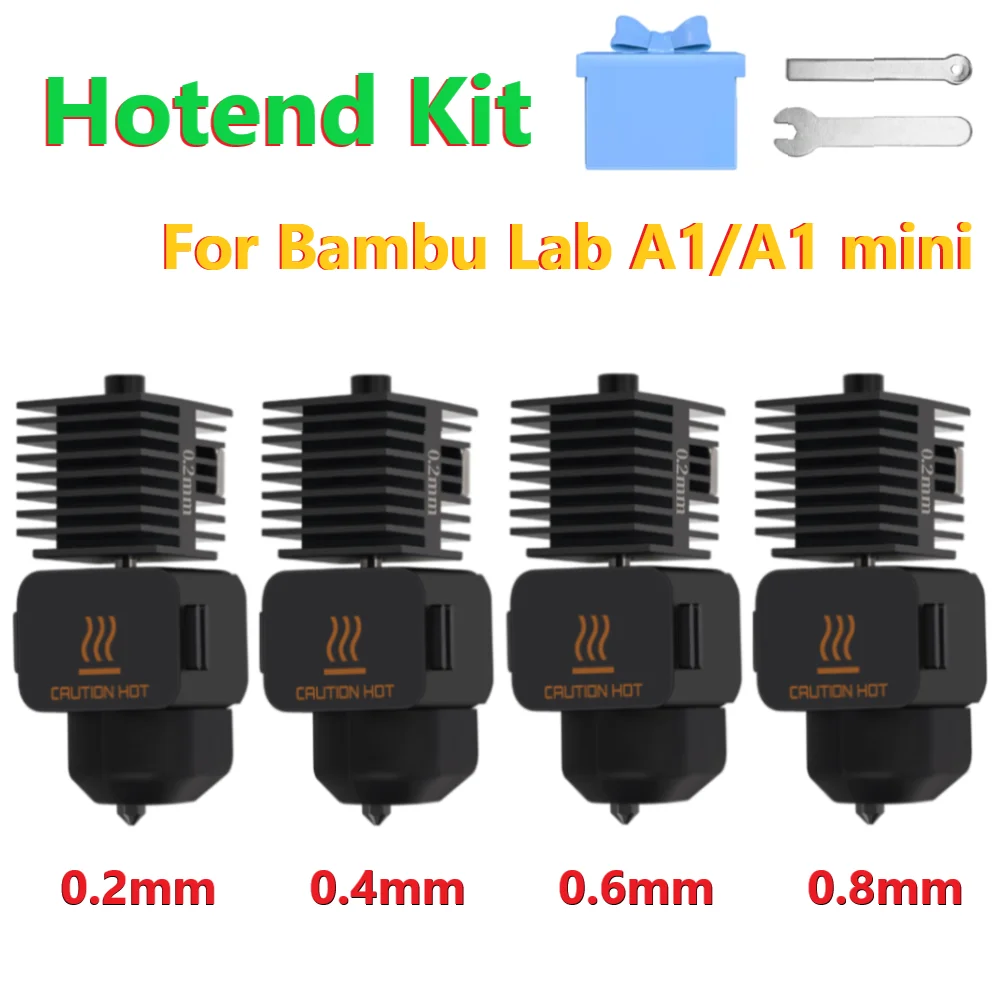 

Hotend For Bambu Lab A1 Mini Hotend Kit 0.2 0.4 0.6 0.8MM Replaceable Nozzle For Bambu Lab A1/A1 mini 3D Printer Parts