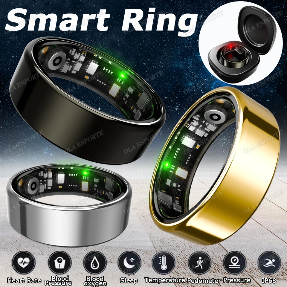 

Ola Esporte Smart Ring Blood Pressure Heart Rate Monitoring Smartring IP68&5ATM Waterproof Multi-sport Mode Smartring Man Women