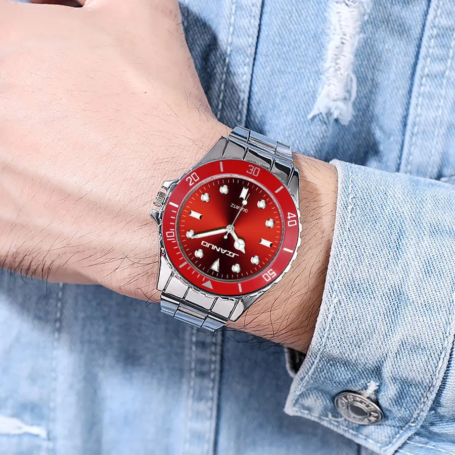 Fashionable Business Men's Steel Belt Watch Trendy Classic Men's Stainless Steel Belt Night Light Watch