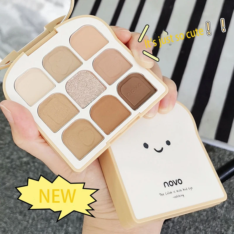 Toast 9 Colors Eyeshadow Palette Fine Pearlescent Eye Shadows Long Lasting Waterproof Earth Tone Student Makeup Korean Cosmetic