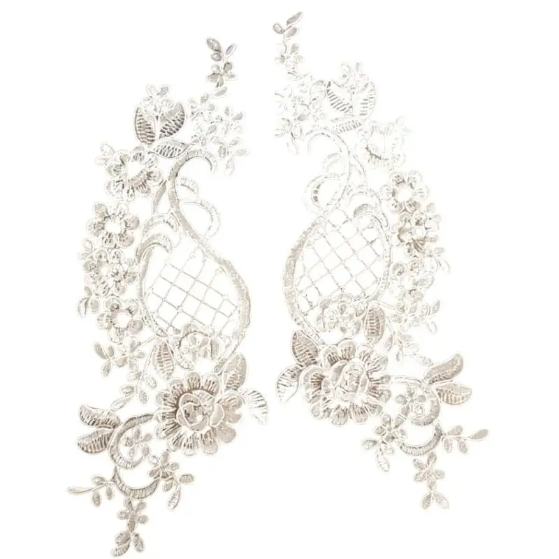 10 Stücke Stickerei-Blumen Exquisite Verzierungsaufnäher Spitzenapplikation Zum Aufnähen Stoff-Aufkleber Taschen- und Kleidungsdekoration – Detail 6