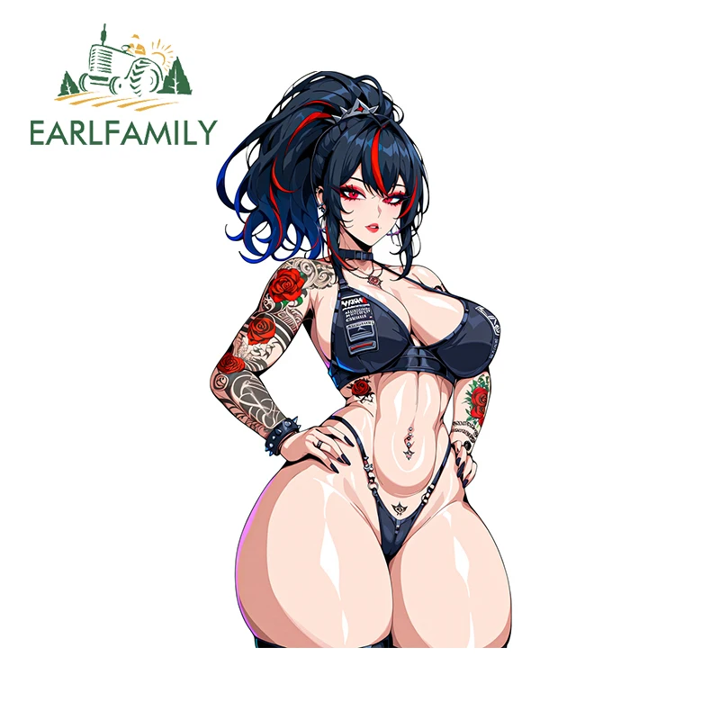 EARLFAMILY Zenless Zone Zero Zhu Yuan Tattoos Fanart Car Stickers Peeker Waifu Boobs Spicy Uniform JDM Accessories Curvy Decals