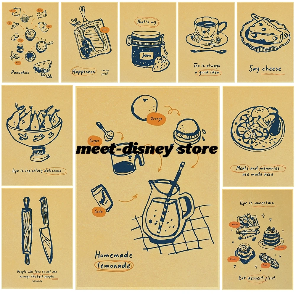 Paper Cupcake Dessert Modern Style Posters Kraft Paper Vintage Nostalgia Aesthetic High Quality Print Room Vintage Painting