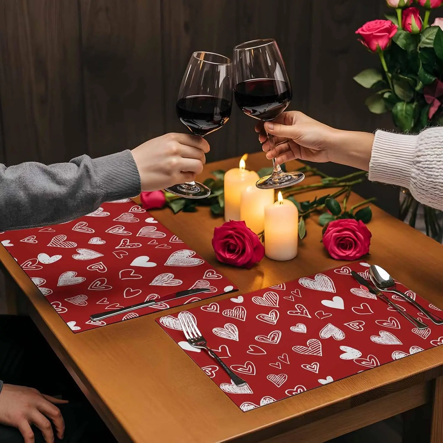 Valentijnsdag Romantische Liefde Harten Placemats Tafel Decor Verjaardag Keuken Eettafel Mat Valentijnsdag Decoraties