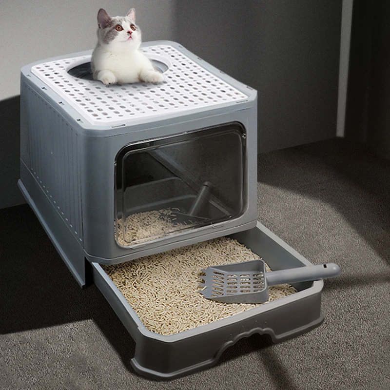 

Cage Tray Playground Cat Bedpans Convenient Sandbox Cat Bedpans Deodorization Bathroom Katzen Toilette Cat Supplies RR50CB