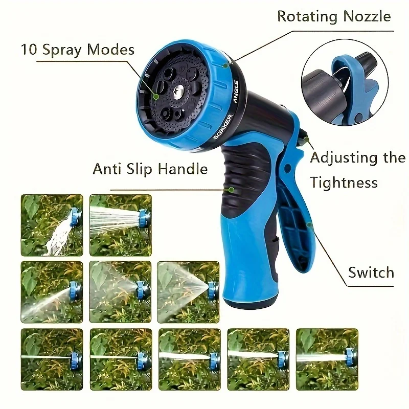 Multi Functional Garden Watering Water Gun High Pressure Car Wash Gun Hose Nozzle Garden Lawn Watering Irrigation Tool Spray Gun