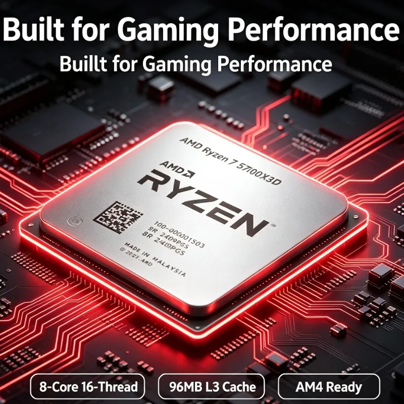 Bulk Pack AM4 Desktop CPU Ryzen 7 5700X3D 8 Core 16 Thread 105W DDR4 For Gaming And Streaming