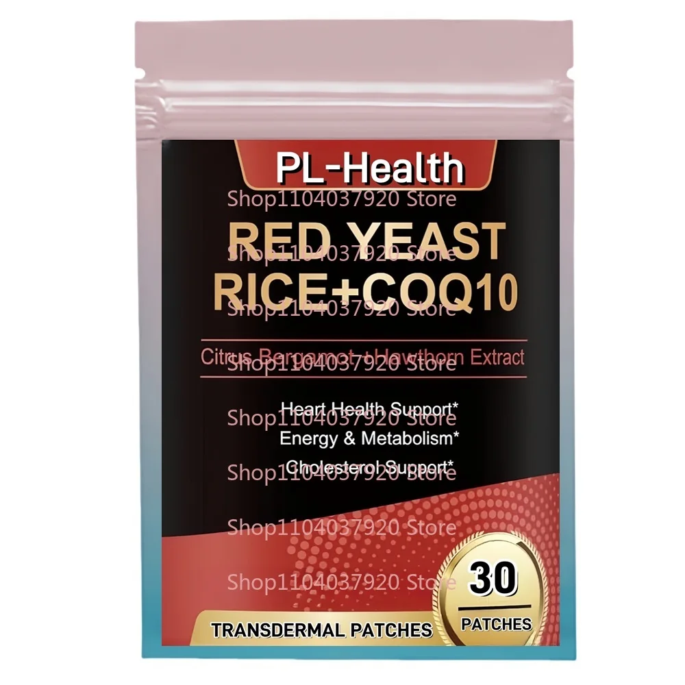 

30 Patches Red Yeast Rice Transdermal Patches with CoQ10 Advanced Healthy Heart Formula for Men & Women