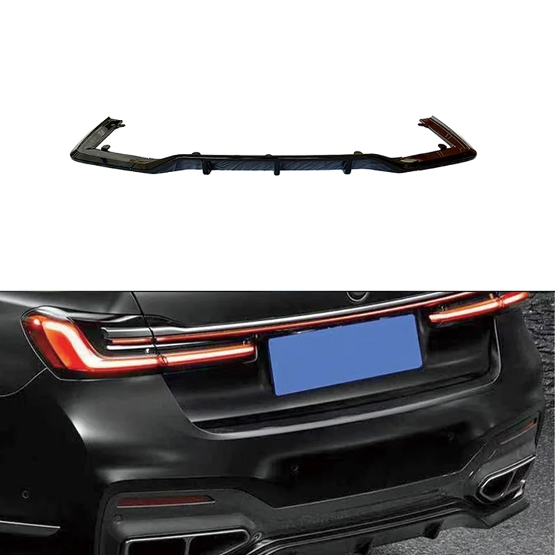 Damei New Style Black Knight Style ABS Material Rear Bumper Lip For  7 Series G11 G12 2019 2020 2021 2022 2023 2024 Body Kits