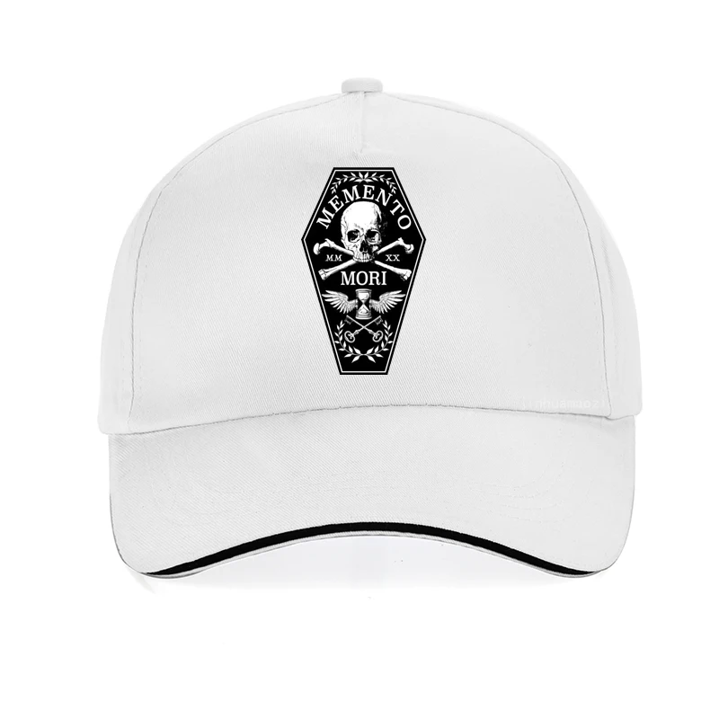 Memento Mori hat 100% Pure Cotton Memento Mori Remember Death Roman Numerals Skull And Bones Skull Coffin Cool Baseball cap