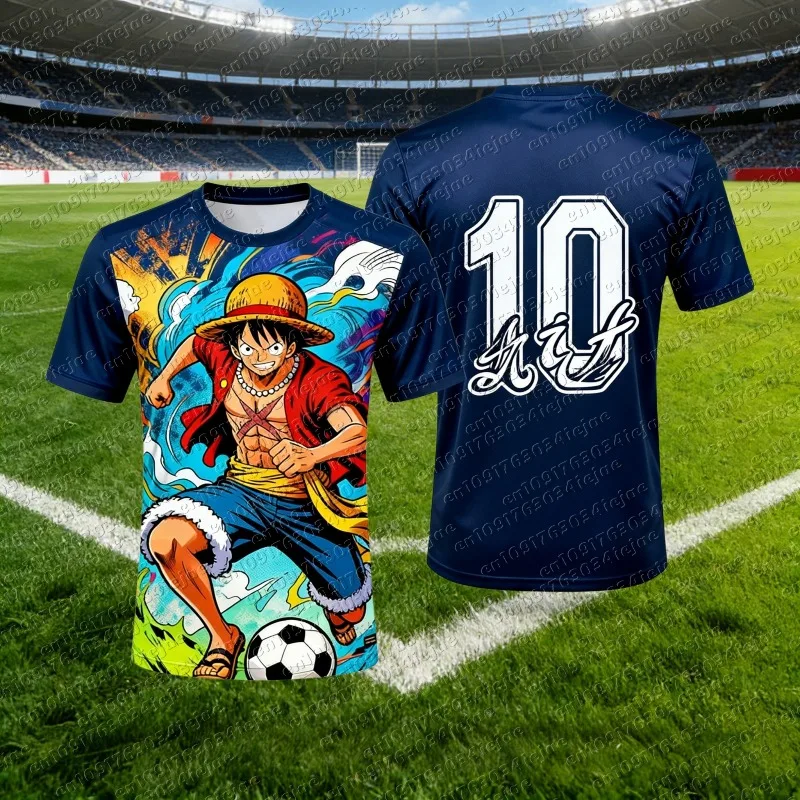 2026 Anime One Piece Luffy Sonderedition Fußballtrikot T-Shirt Herren Fußball Sport T-Shirt Kinder Cartoon Kurzarm-Oberteil