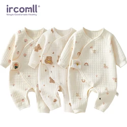 Ircomll-ropa de bebé recién nacido, peleles de algodón cálidos, pijamas para niñas y niños, ropa infantil para el hogar, Otoño e Invierno