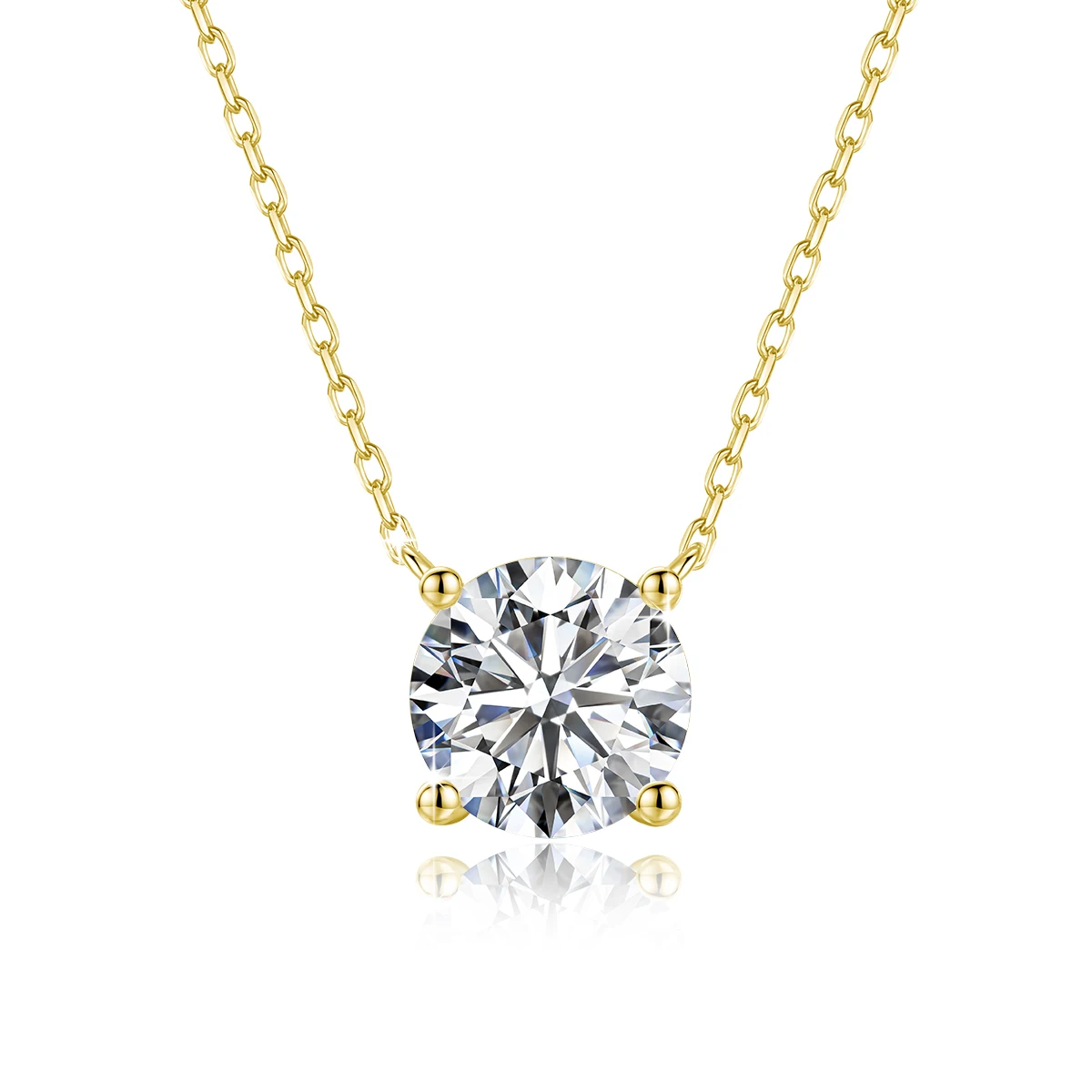 

Szjinao 1-3CT 14K Gold Filled Moissanite Necklace For Women D Color Sparkling Classic Lab Diamon Pendant K Gold Jewelry On Sale