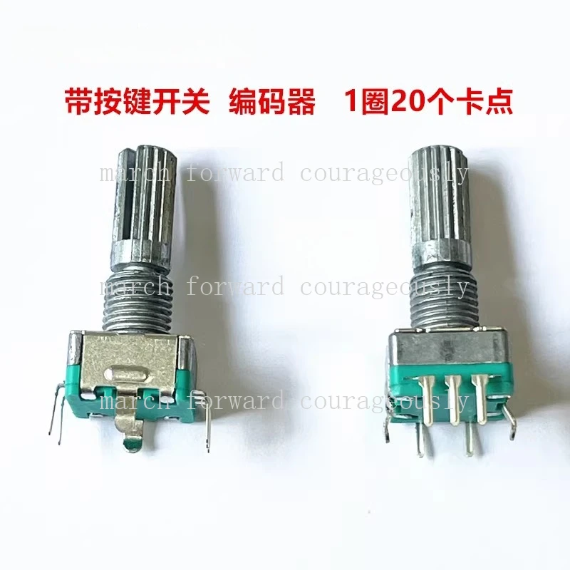 10pcs EC11 with switch encoder, audio digital potentiometer, 20 pulses, 360-degree rotation, power amplifier knob, 5 pins