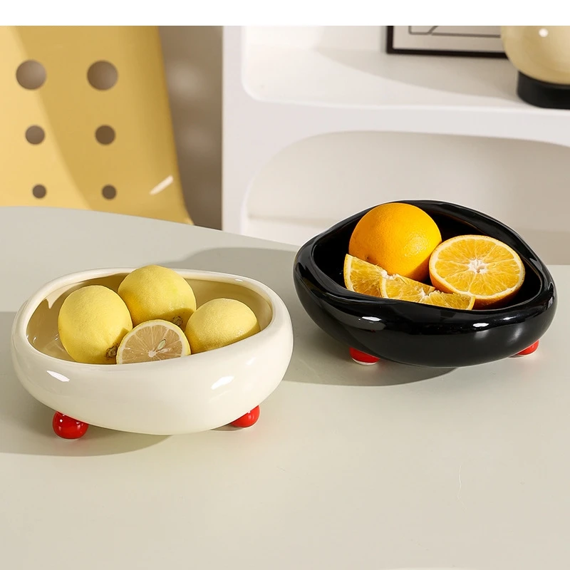 

Необычная керамическая тарелка с фруктами, однотонная тарелка для закусок из сушеных орехов, бытовой контейнер для хранения