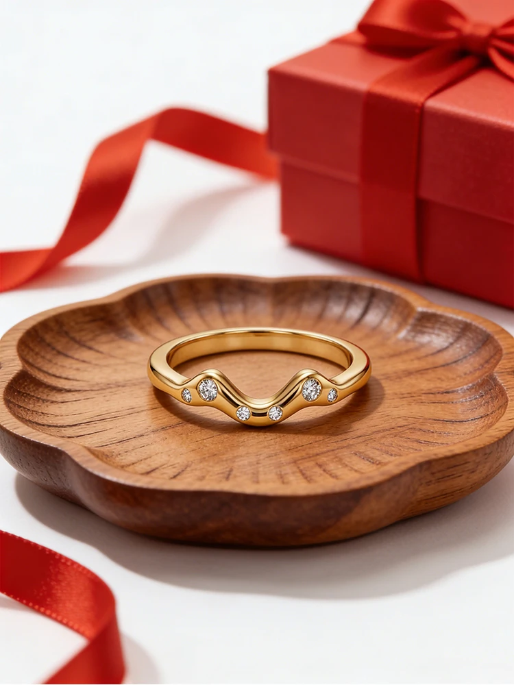 Shiny Fashion Smile Zircon Ring for Women Engagement Wedding Daily Party Luxury High Quality Jewelry Christmas New Year Gifts