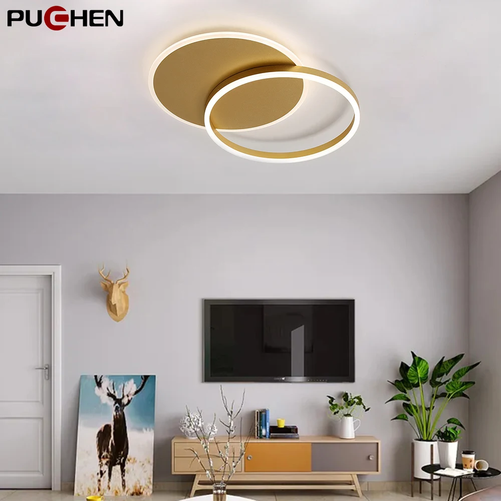 Puchen 55W LED Acryli Ceiling Lamp Remote Home Decoration Bar Party Indoor Stepless Dimming Study Living Room Chandelier