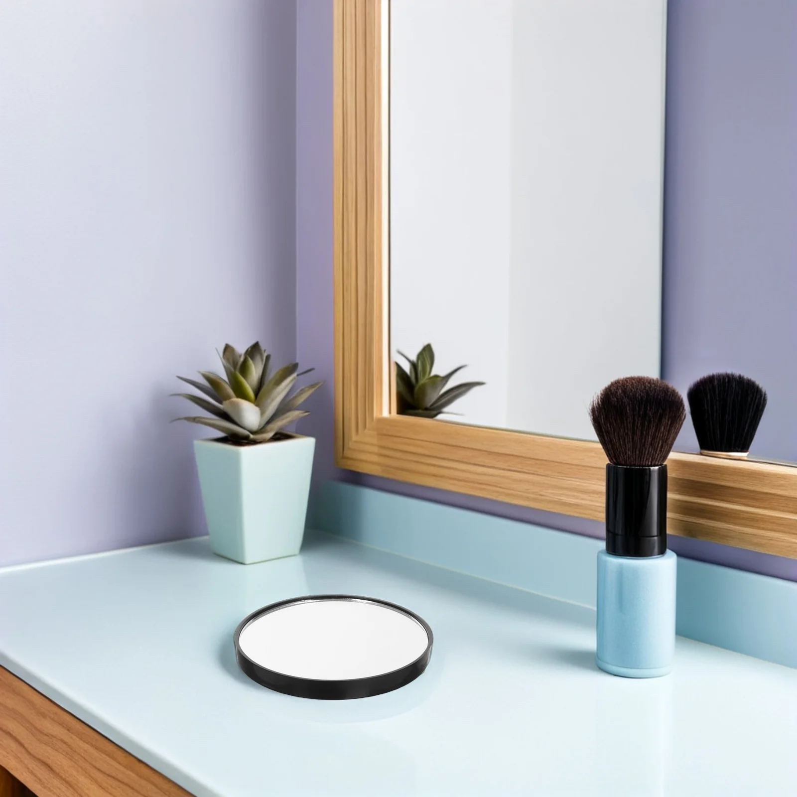 

5Pcs Travel Size Makeup Mirror 5X Magnified Glass Suction Cup Mirror Compact Design for Bathroom Use and on The Move Grooming