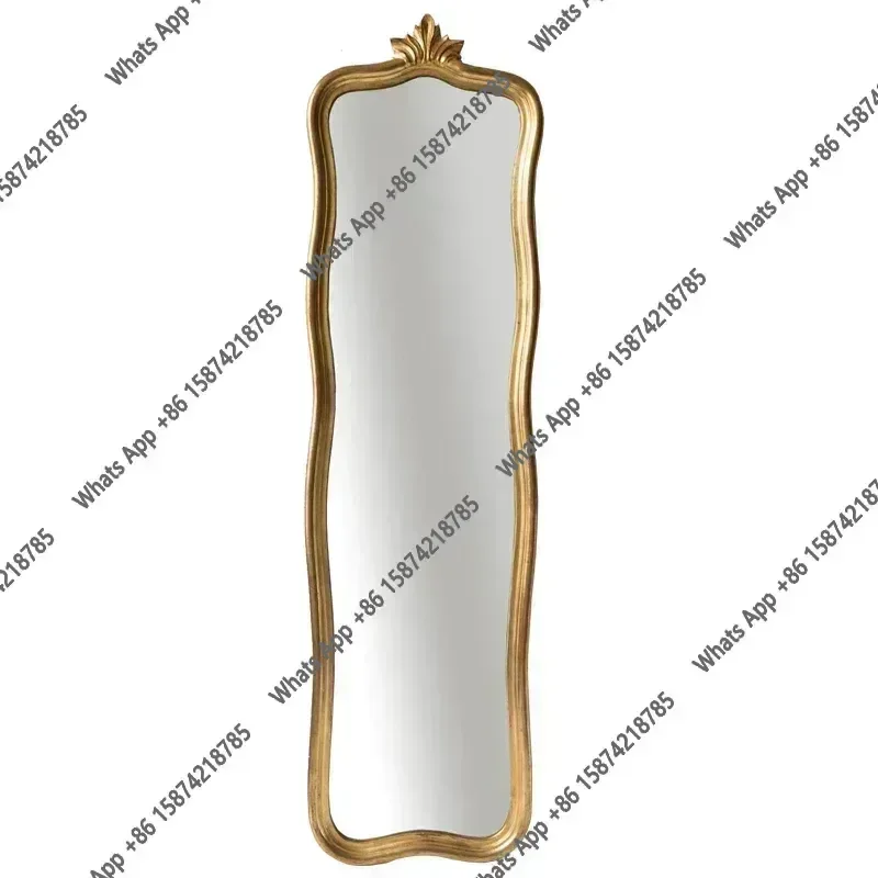 68Makeup Vintage Art Mirror Bathroom Gold Metal Frame Dressing Irregular Mirror Panels Decor Length Deco Chambre Floor Mirrors